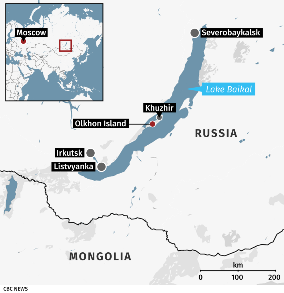 MAP LAKE BAIKAL RUSSIA