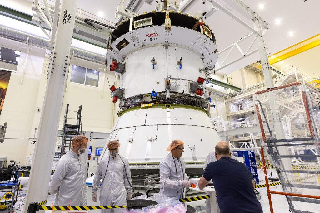 Artemis III ESM3 Engine Nozzle Install Completion KSC 20260217 PH JBS01 0002